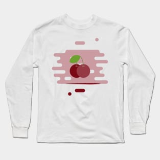 Two cherry berries in splashes of juice Long Sleeve T-Shirt